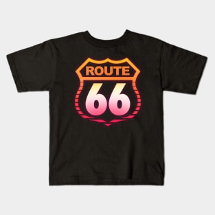 Retro 80's Historic Route 66 America's Highway Sign Kids T-Shirt